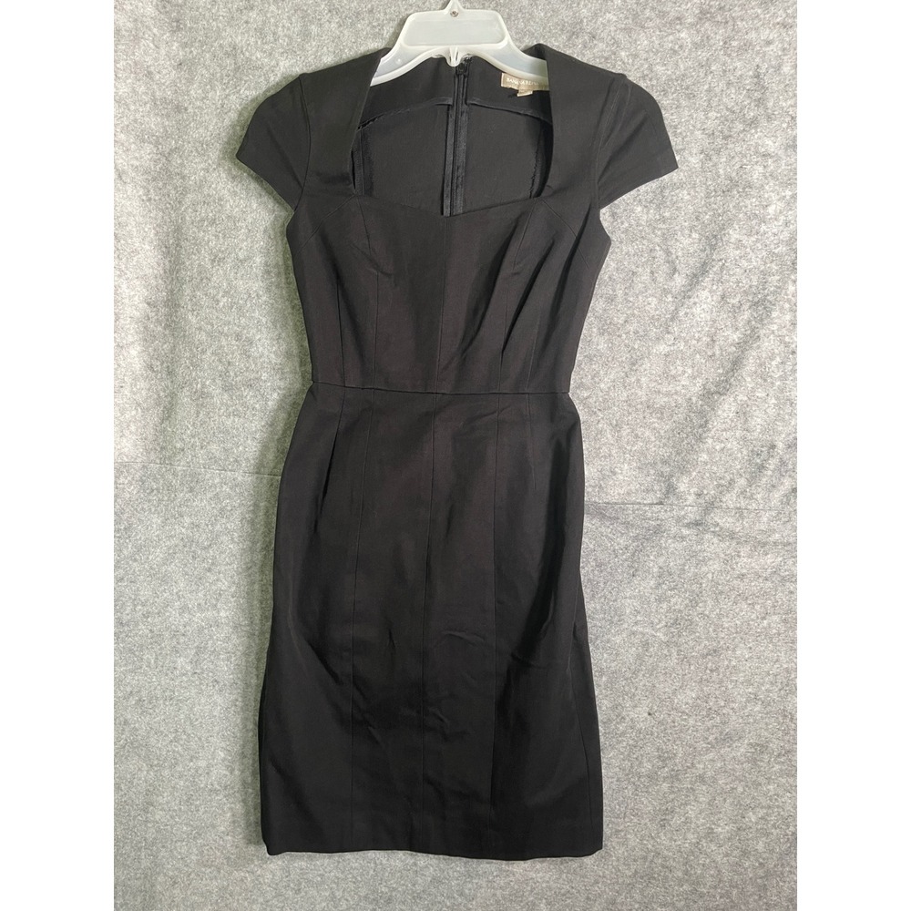 Banana Republic Black Sheath Dress Square Neck Cap Sleeve Petite 00P SSTHDRS